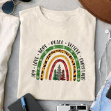 Joy Love Hope Peace Believe Christmas sublimation design, png for sublimation, Christmas PNG, Christmas vibes PNG