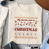 My favorite color is christmas lights sublimation design, png for sublimation, Christmas PNG,  Christmas SVG