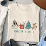 Sweater weather sublimation design, png for sublimation, Christmas PNG, Retro Christmas Blue PNG