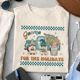 Gnome For The Holidays sublimation design, png for sublimation, Christmas PNG, Retro Christmas Blue PNG