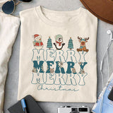 Merry merry merry christmas sublimation design, png for sublimation, Christmas PNG, Retro Christmas Blue PNG