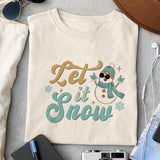 Let it snow sublimation design, png for sublimation, Christmas PNG, Retro Christmas Blue PNG