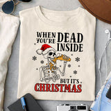 When You're Dead Inside But It's Christmas, drinking skeleto sublimation design, png for sublimation, Christmas PNG, Christmas vibes PNG