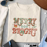 Merry and bright sublimation design, png for sublimation, Christmas PNG, Christmas vibes PNG