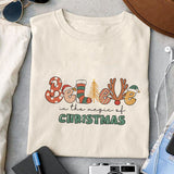 Believe in the magic of christmas sublimation design, png for sublimation, Christmas PNG, Christmas vibes PNG