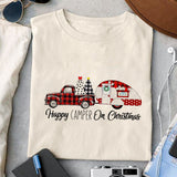 Happy Camper on Christmas sublimation design, png for sublimation, Christmas PNG, Christmas vibes PNG