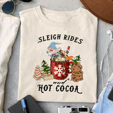 Sleigh rides and hot cocoa sublimation design, png for sublimation, Christmas PNG, Drink and Gnomes PNG