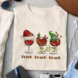 Drink drank drunk sublimation design, png for sublimation, Christmas PNG, Drink and Gnomes PNG