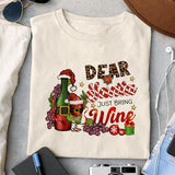 Dear Santa Just Bring Wine sublimation design, png for sublimation, Christmas PNG, Drink and Gnomes PNG