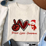 Peace Love Snowman sublimation design, png for sublimation, Christmas PNG, Christmas vibes PNG