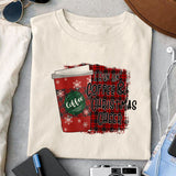 I run on coffee & christmas cheer sublimation design, png for sublimation, Christmas PNG, Christmas vibes PNG