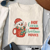 Hot cocoa & Christmas movies SVG PNG design, png for sublimation, Christmas PNG,  Christmas SVG