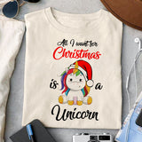 All I want for christmas is a unicorn sublimation design, png for sublimation, Christmas PNG, Christmas vibes PNG