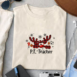 Bleached PE Teacher sublimation design, png for sublimation, Christmas PNG, Christmas vibes PNG