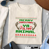 Merry christmas ya filthy animal sublimation design, png for sublimation, Christmas PNG,  Christmas SVG