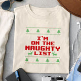 I'm on the naughty list sublimation design, png for sublimation, Christmas PNG,  Christmas SVG