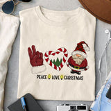 Peace Love Christmas sublimation design, png for sublimation, Christmas PNG, Gnomes Christmas PNG