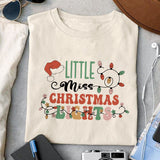 Little Miss Christmas Lights design, png for sublimation, Christmas PNG, Christmas lights PNG