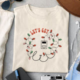 Let's get lit design, png for sublimation, Christmas PNG, Christmas lights PNG