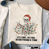 It's Fine. I'm Fine. Everything's Fine design, png for sublimation, Christmas PNG, Christmas lights PNG
