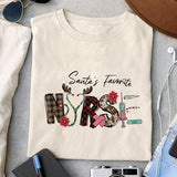 Santa's Favorite Nurse sublimation design, png for sublimation, Nurse PNG, Nurse Christmas PNG