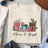 Merry & Bright sublimation design, png for sublimation, Nurse PNG, Nurse Christmas PNG