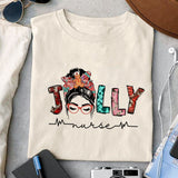 Jolly nurse sublimation design, png for sublimation, Nurse PNG, Nurse Christmas PNG