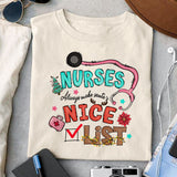 Nurses Always Make Santa’s Nice List sublimation design, png for sublimation, Nurse PNG, Nurse Christmas PNG