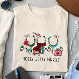 Holly Jolly Nurse sublimation design, png for sublimation, Nurse PNG, Nurse Christmas PNG