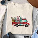 Ambulance Christmas Tree sublimation design, png for sublimation, Nurse PNG, Nurse Christmas PNG