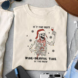 It's the most wine derful time of the year sublimation design, png for sublimation, Christmas PNG, Christmas Skeleton PNG