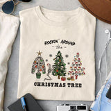 Rockin' around the christmas tree sublimation design, png for sublimation, Christmas PNG, Christmas Skeleton PNG