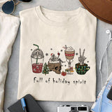 Full of holiday spirit sublimation design, png for sublimation, Christmas PNG, Christmas Skeleton PNG