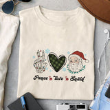 Peace love Santa sublimation design, png for sublimation, Christmas Vintage PNG, Santa PNG