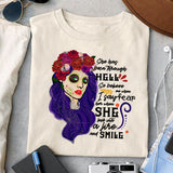 She Has Been Through Hell Sugar Skull sublimation