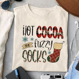 Hot cocoa and fuzzy socks sublimation design, png for sublimation, Christmas Quotes PNG, Christmas vibes PNG