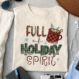 Full of holiday spirit sublimation design, png for sublimation, Christmas Quotes PNG, Christmas vibes PNG