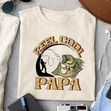 Reel cool papa sublimation design, png for sublimation, Father's Day png, Happy holiday vibes PNG