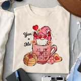 Me+You sublimation design, png for sublimation, Valentine PNG, Valentine Gnome vibes PNG