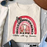 Chillin' with my gnomies sublimation design, png for sublimation, Valentine PNG, Valentine Gnome vibes PNG