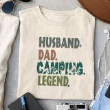 Husband dad camping legend sublimation design, png for sublimation, Father's day sublimation, Camping father png, Retro camping design