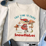 Take Time To Chase Snowflakes sublimation design, png for sublimation, Hippe Christmas PNG, retro vibes PNG