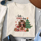 Hello cold days sublimation design, png for sublimation, Hippe Christmas PNG, retro vibes PNG