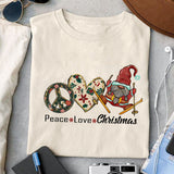 Peace Love Christmas sublimation design, png for sublimation, Hippe Christmas PNG, retro vibes PNG