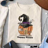 A haunted home is a happy home sublimation design, png for sublimation, Retro Halloween design, Halloween styles
