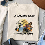 A haunted home is a happy home sublimation design, png for sublimation, Retro Halloween design, Halloween styles