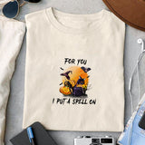 For you I put a spell on sublimation design, png for sublimation, Retro Halloween design, Halloween styles