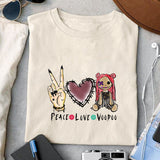 Peace Love Voodoo sublimation design, png for sublimation, Halloween png, Voodoo dolls png png