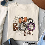 Boo y'all sublimation design, png for sublimation, Retro Halloween design, Halloween styles