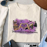 Peace love halloween sublimation design, png for sublimation, Retro Halloween design, Halloween styles